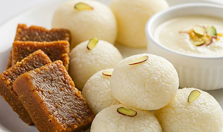 Soft Bengali sweets like rasgulla and sandesh at Raju Misthan Bhandar Ferozpur Jhirka